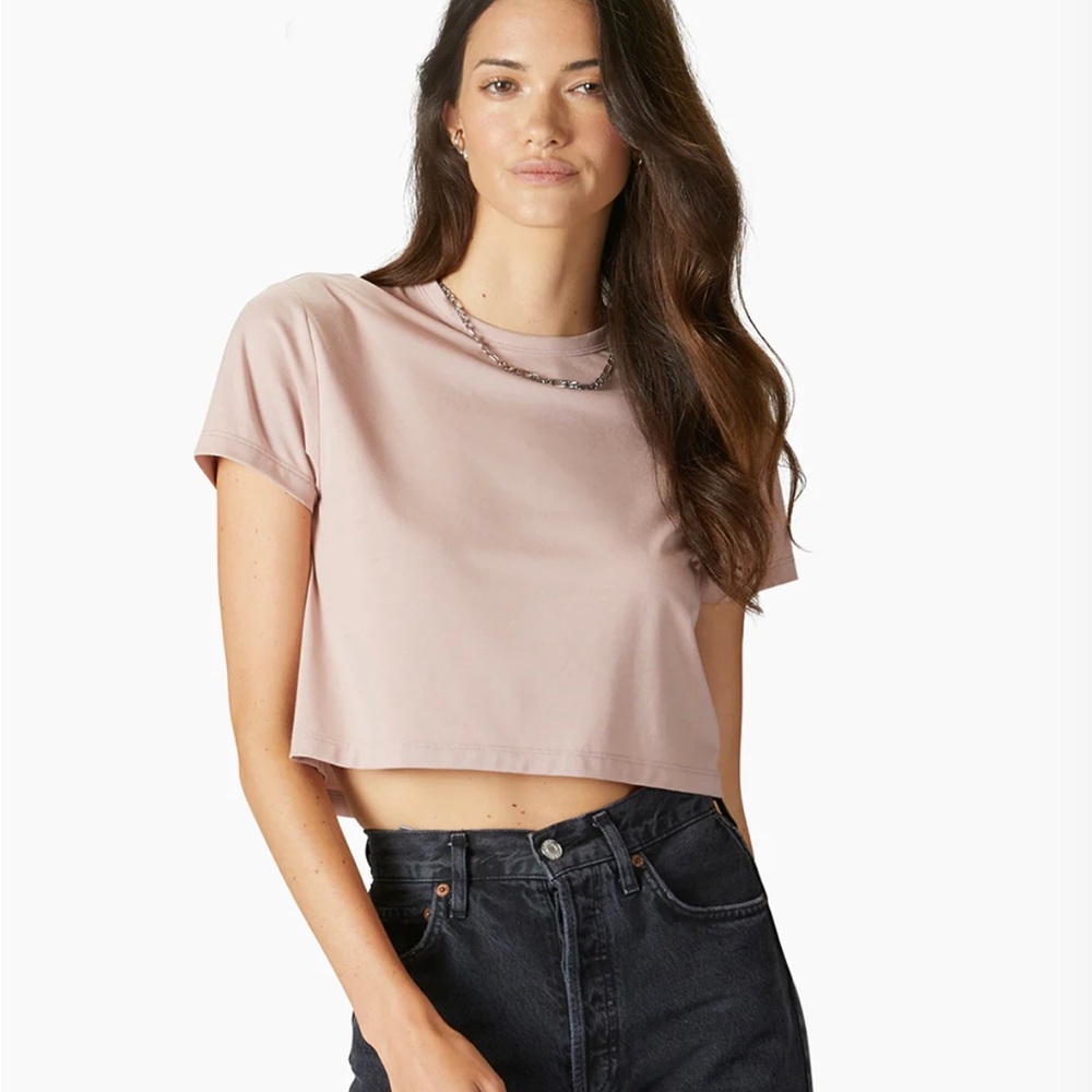 Cuts Clothing Almost Friday Tee Cropped, Granite, Size Medium